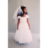 Kids Dream Big Girls White Satin Mesh Lace Beadwork Communion Dress 8-16 - SophiasStyle.com
